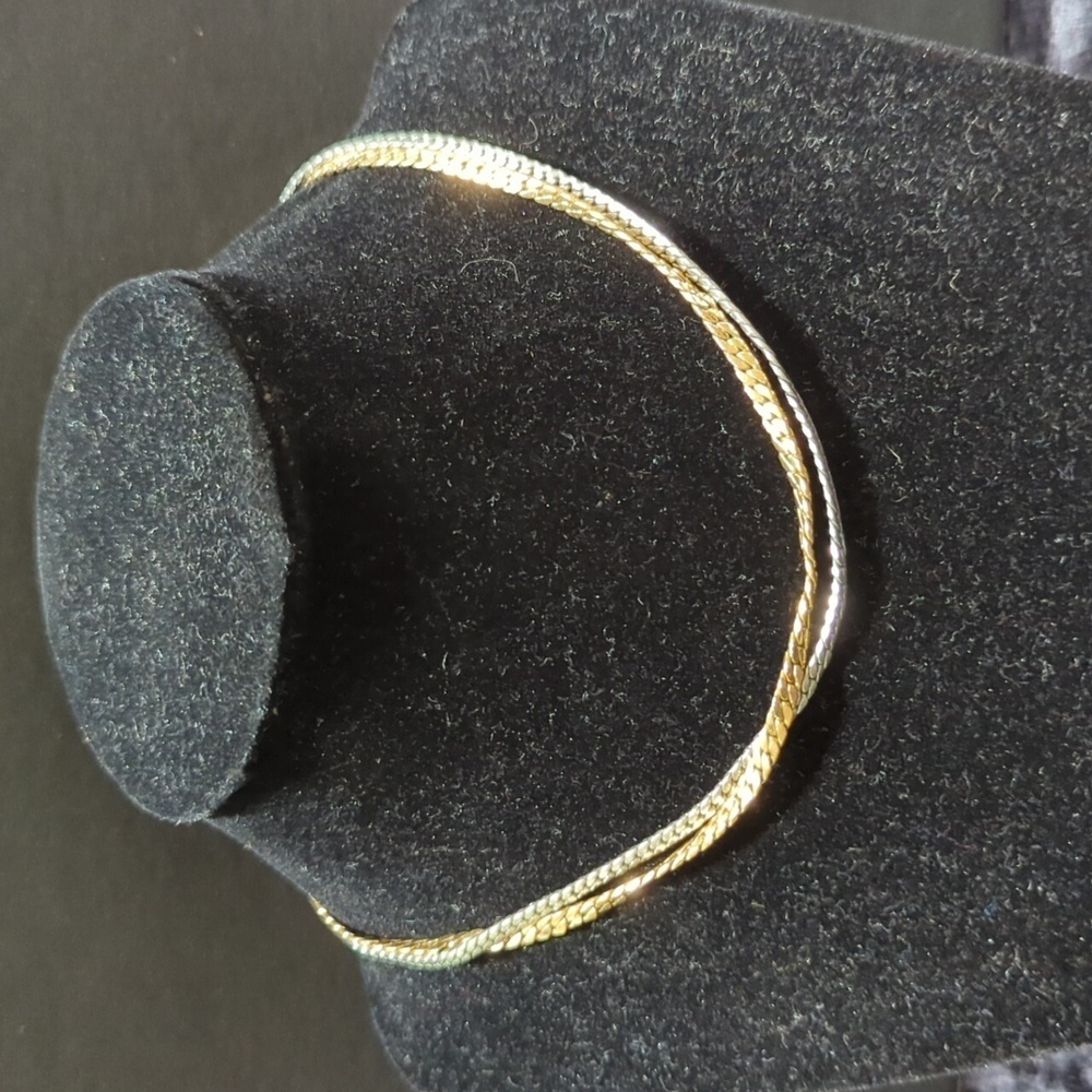 Unmarked Vintage 2-Tone Silver/Gold Herringbone Choker